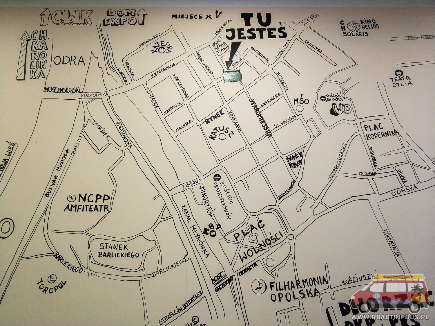 mapa opola w hostelu